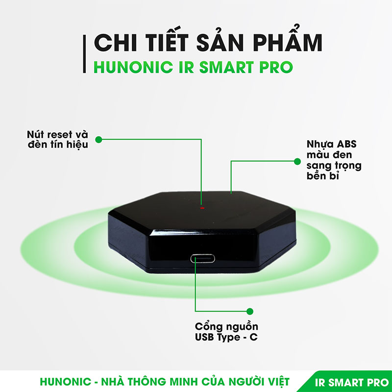 Bộ điều khiển hồng ngoại Tivi, Điều Hoà qua điện thoại Hunonic IR Smart Pro